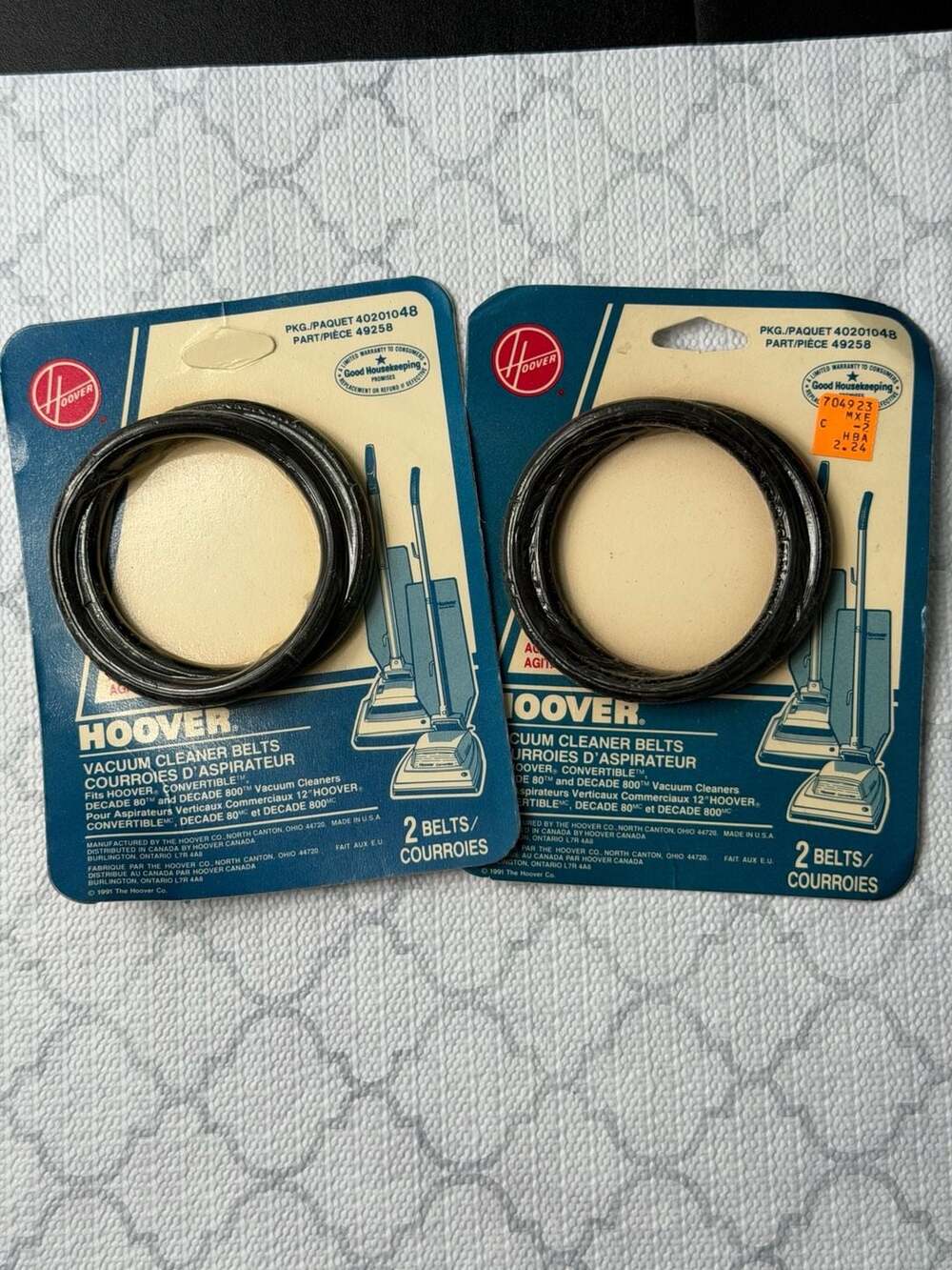 Lot of 2 Hoover Vacuum Cleaner Belts Part 49258